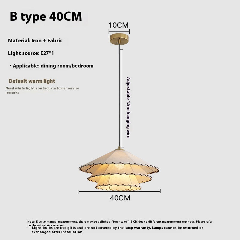 Retro Japanese Style Chandelier Warm Light Nostalgic Fabric