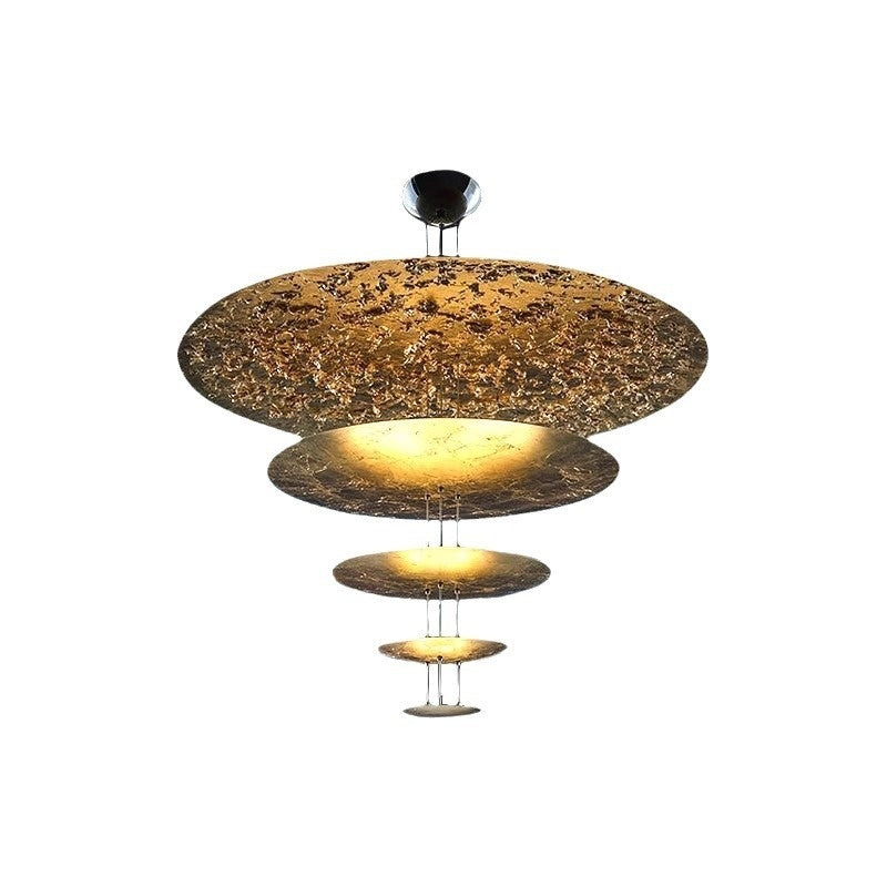 Nordic Post-modern Designer Simple Living Room Gold Foil UFO Hotel Lobby Restaurant Golden Chandelier