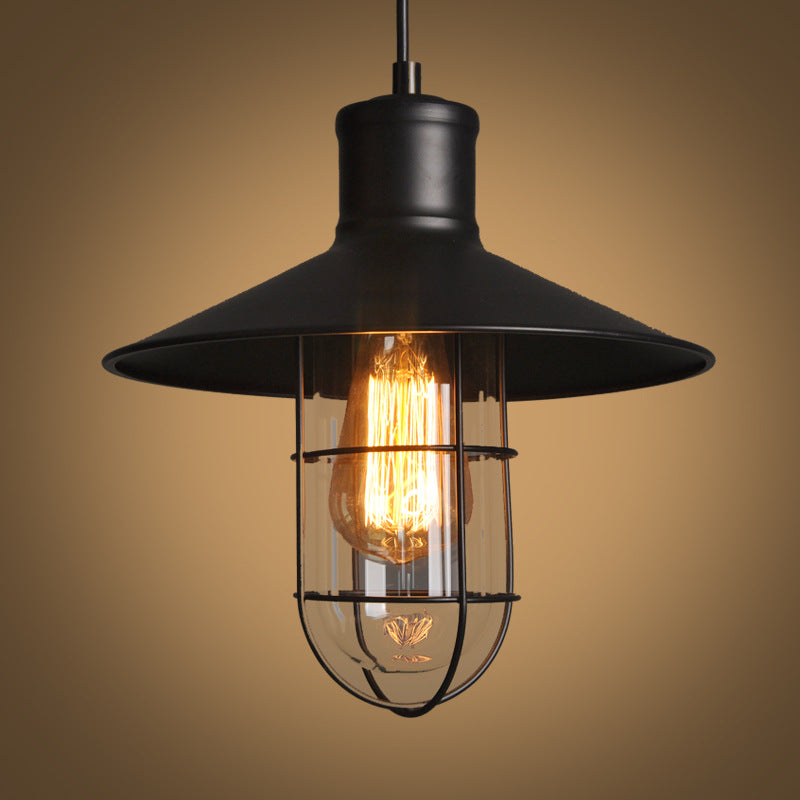 Iron Bird Cage Pendant Light - Industrial Black