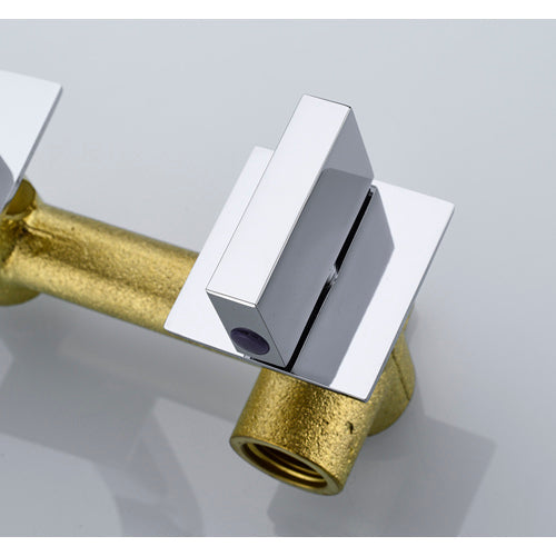 Sumerain Wall Mount Lavatory Faucet Two Handle Bathroom Faucet