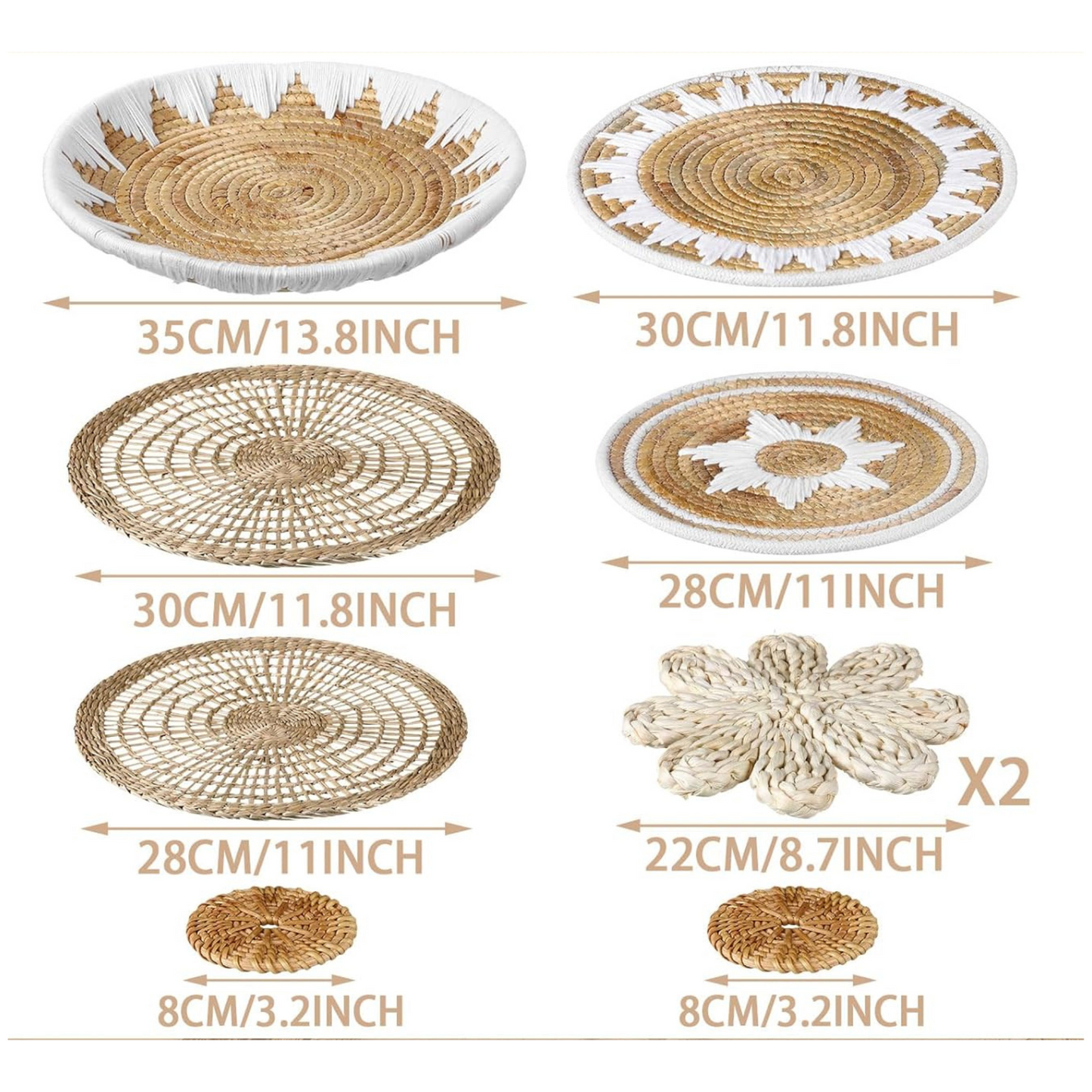 Basket Wall Decor Set – Boho Wicker Wall Art – Handwoven Boho Decor