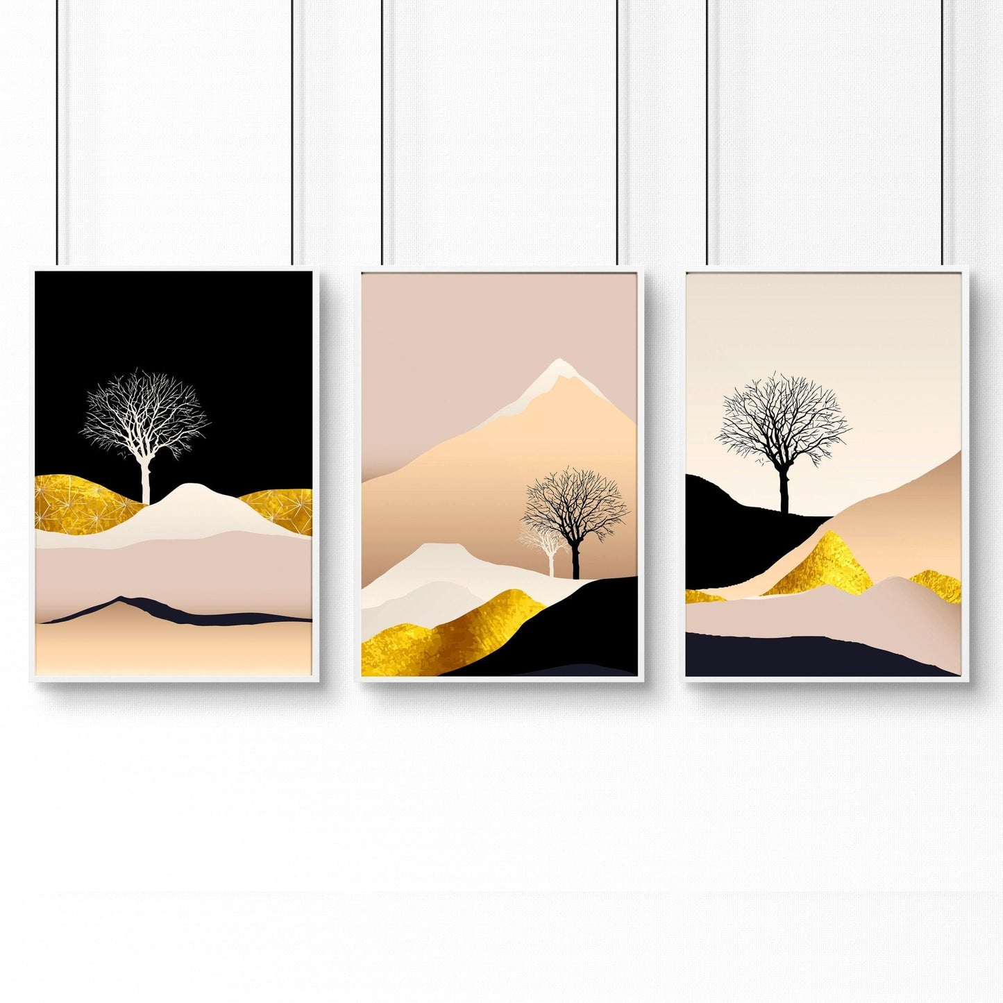 Wall art Scandinavian for office | set of 3 framed wall art