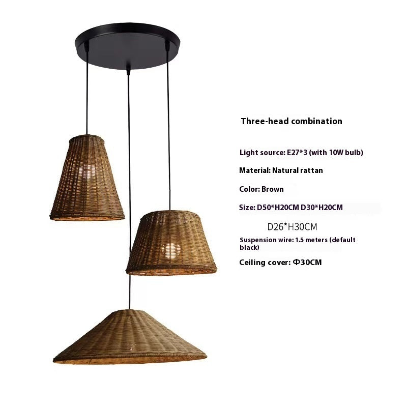 Wabi Sabi Bamboo Rattan Pendant Light