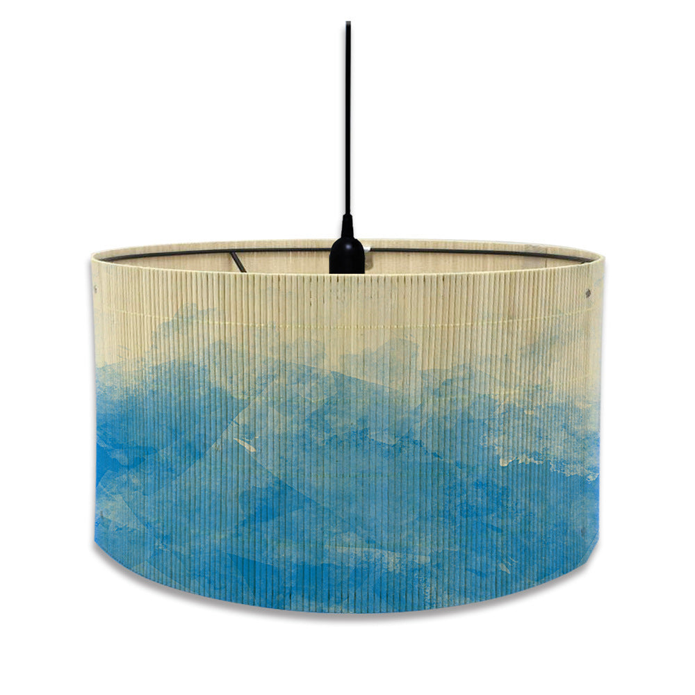 European Watercolor Gradient Printing Abstract Bamboo Lampshade Home Decoration E27 Screw Mouth