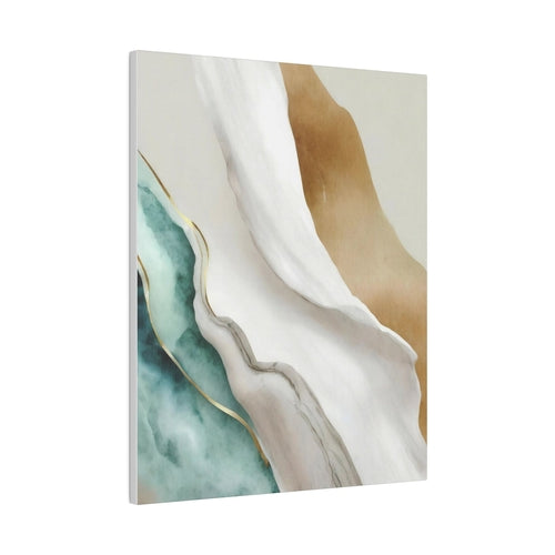 Wall Decor - Giclee Poster Art Print - Cream White Green Marbled Print