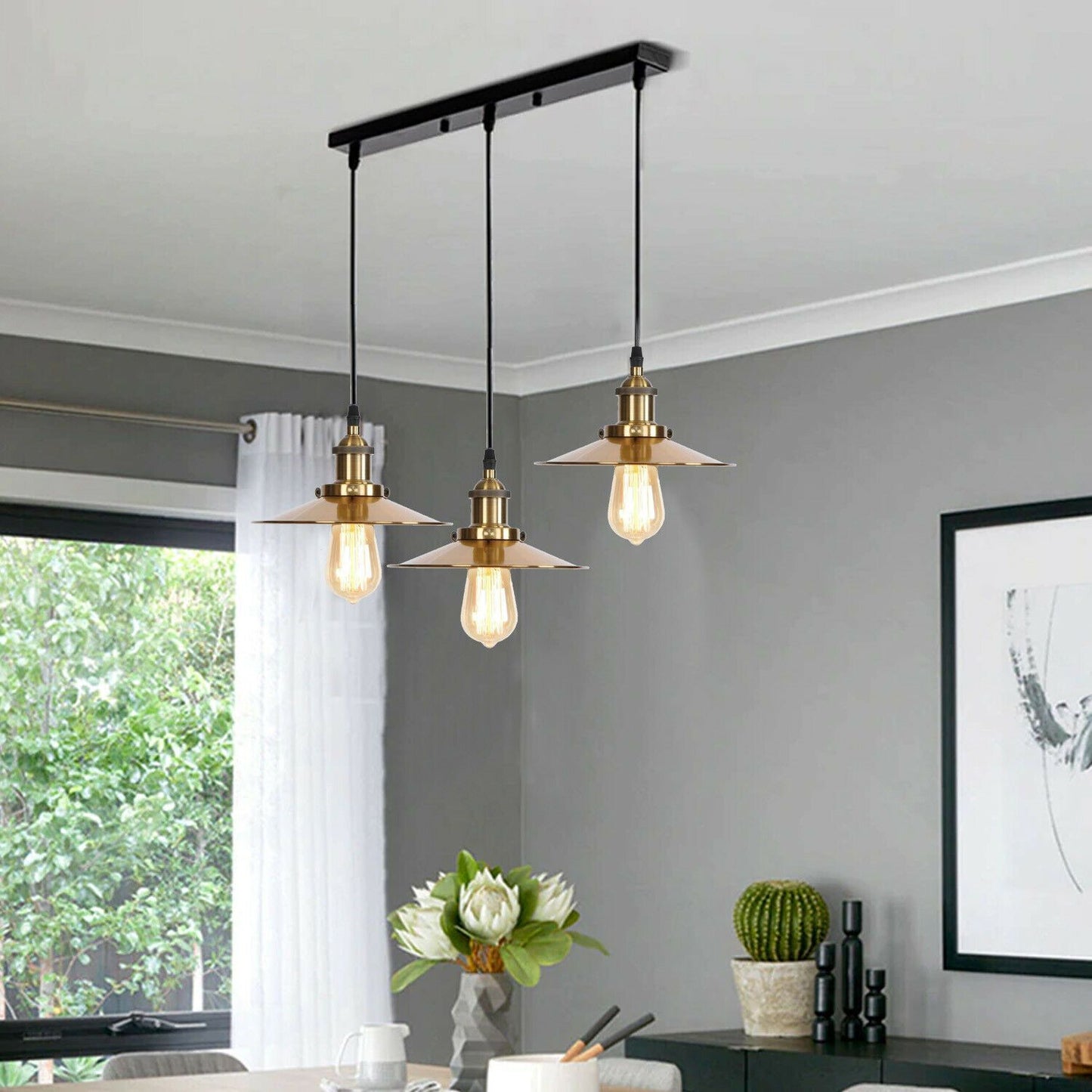 3 Way Modern Ceiling Pendant Cluster Light Fitting Industrial Pendant