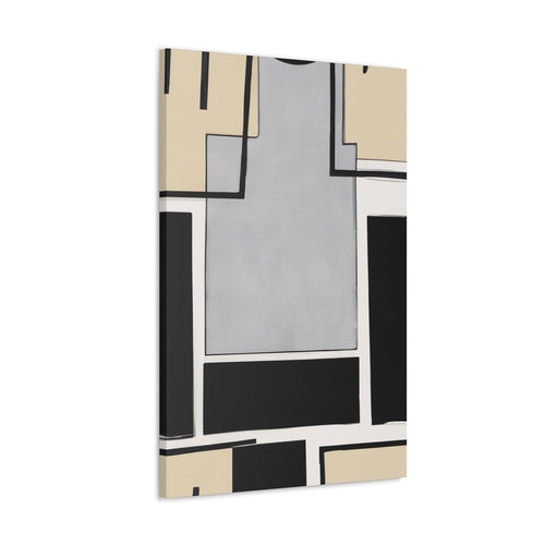 Wall Art Decor - Canvas Print Artwork - Black Grey Abstract Pattern