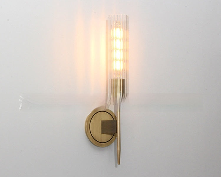 Modern Glass Wall Lamp - Copper or Iron Single Head