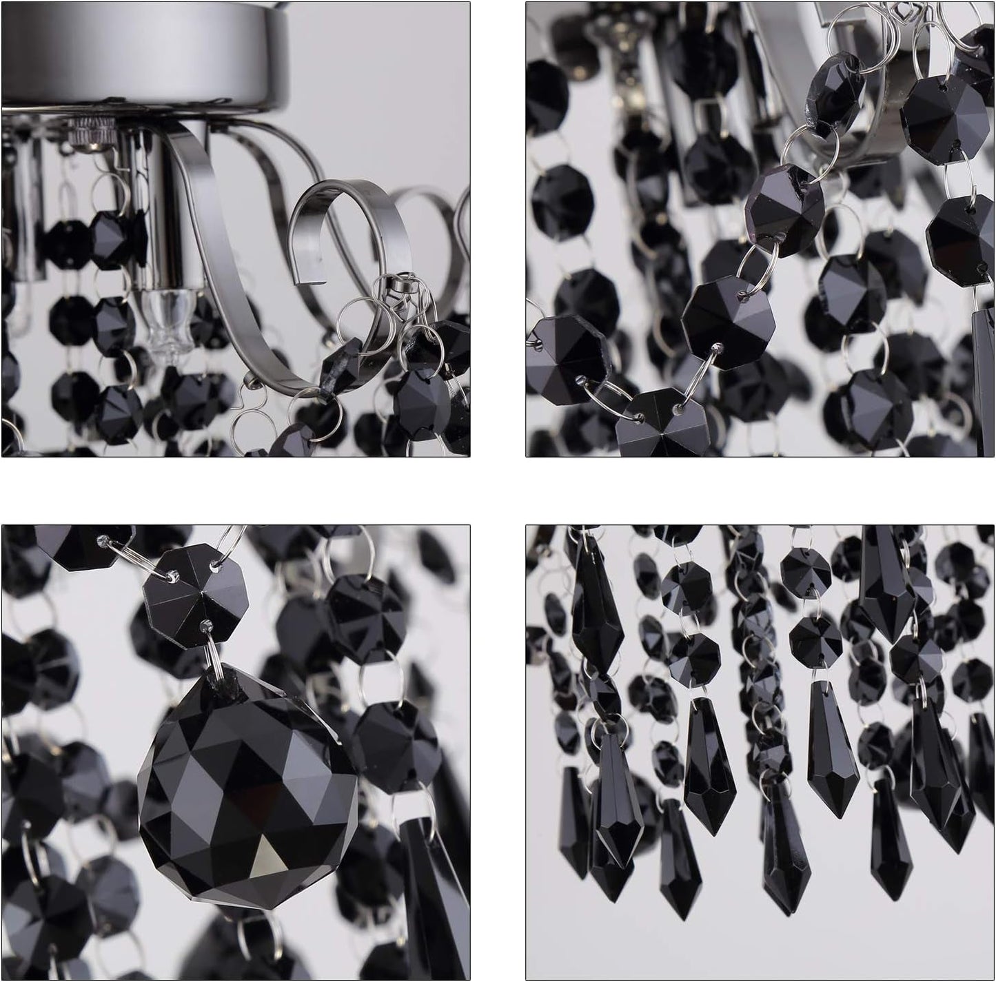 Small Crystal Flush Mount Ceiling Light 3-Light G9