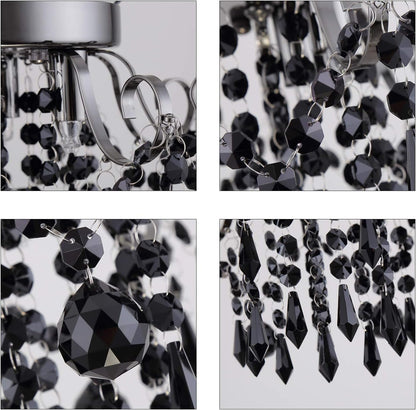 Small Crystal Flush Mount Ceiling Light 3-Light G9