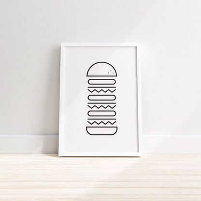 Hugeburger - Kitchen Wall Decor Dining room Wall Art, Burger Wall