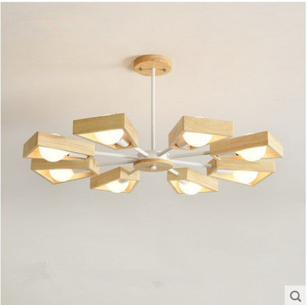 Nordic Creative Solid Wood Art Chandelier