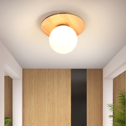 Nordic And Japanese Style Log-style Entrance Light