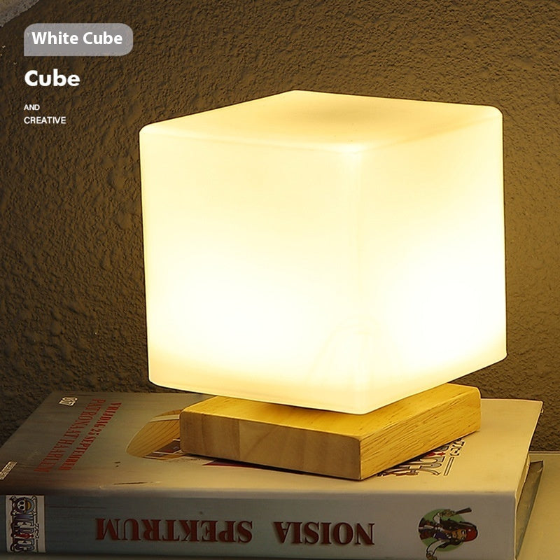 Nordic Solid Wood Decoration USB Table Lamp Bedroom