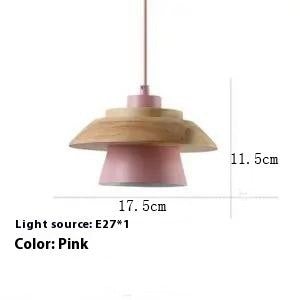 Alloy Japanese Wooden Modern Minimalist Restaurant Small Pendant Lamp