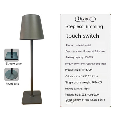Simple Table Lamp Bedroom Touch Three-color Night Light Charging