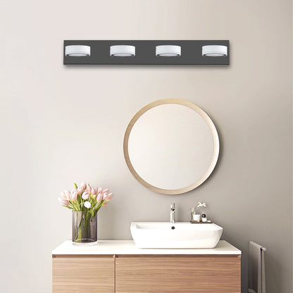 LED Modern Black 4-Light Vanity Lights Fixtures Over Mirror Bath Wall