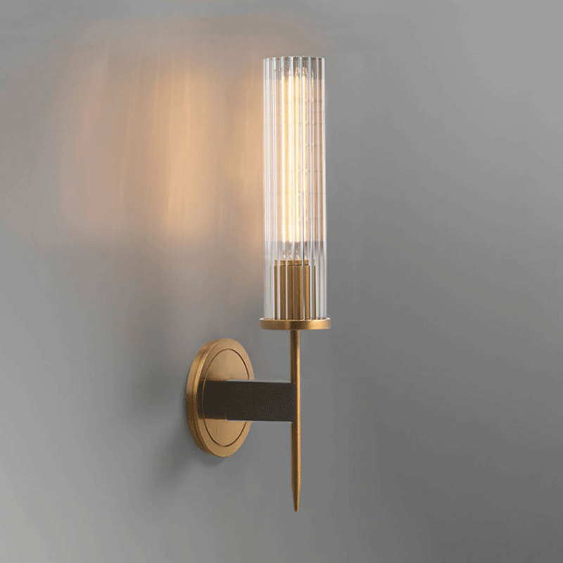 Modern Glass Wall Lamp - Copper or Iron Single Head