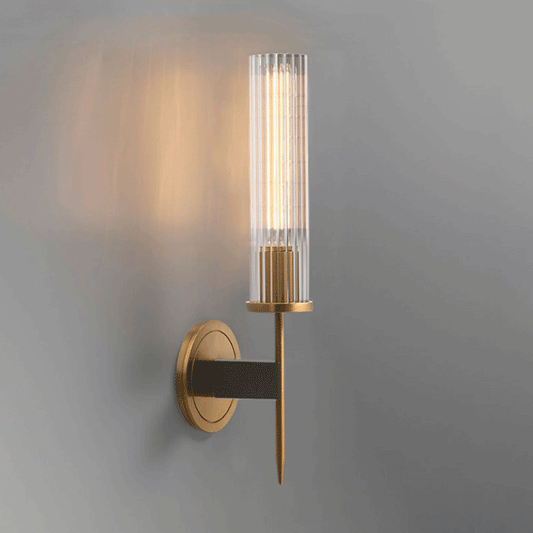 Modern Glass Wall Lamp - Copper or Iron Single Head