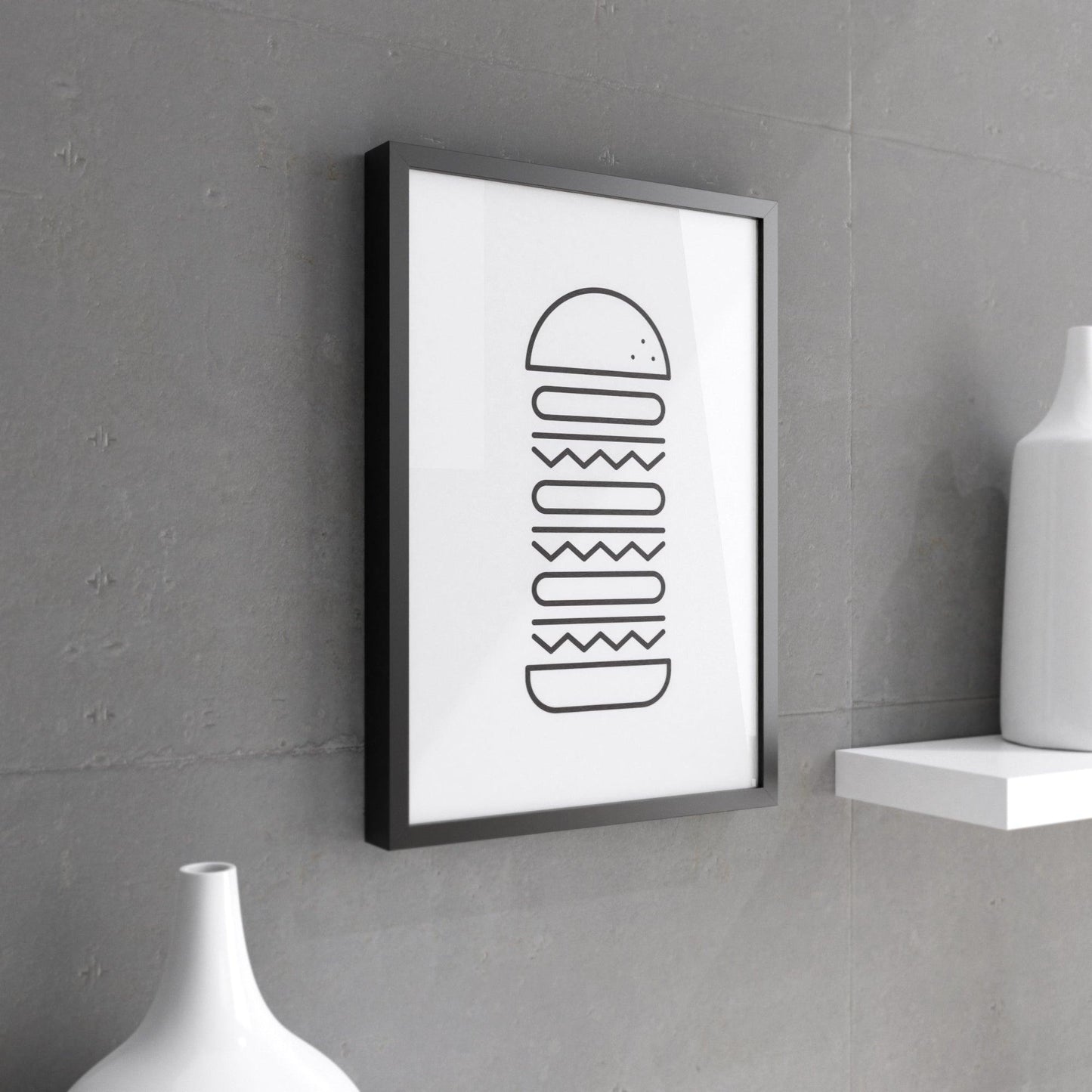 Hugeburger - Kitchen Wall Decor Dining room Wall Art, Burger Wall