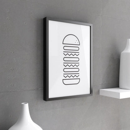 Hugeburger - Kitchen Wall Decor Dining room Wall Art, Burger Wall