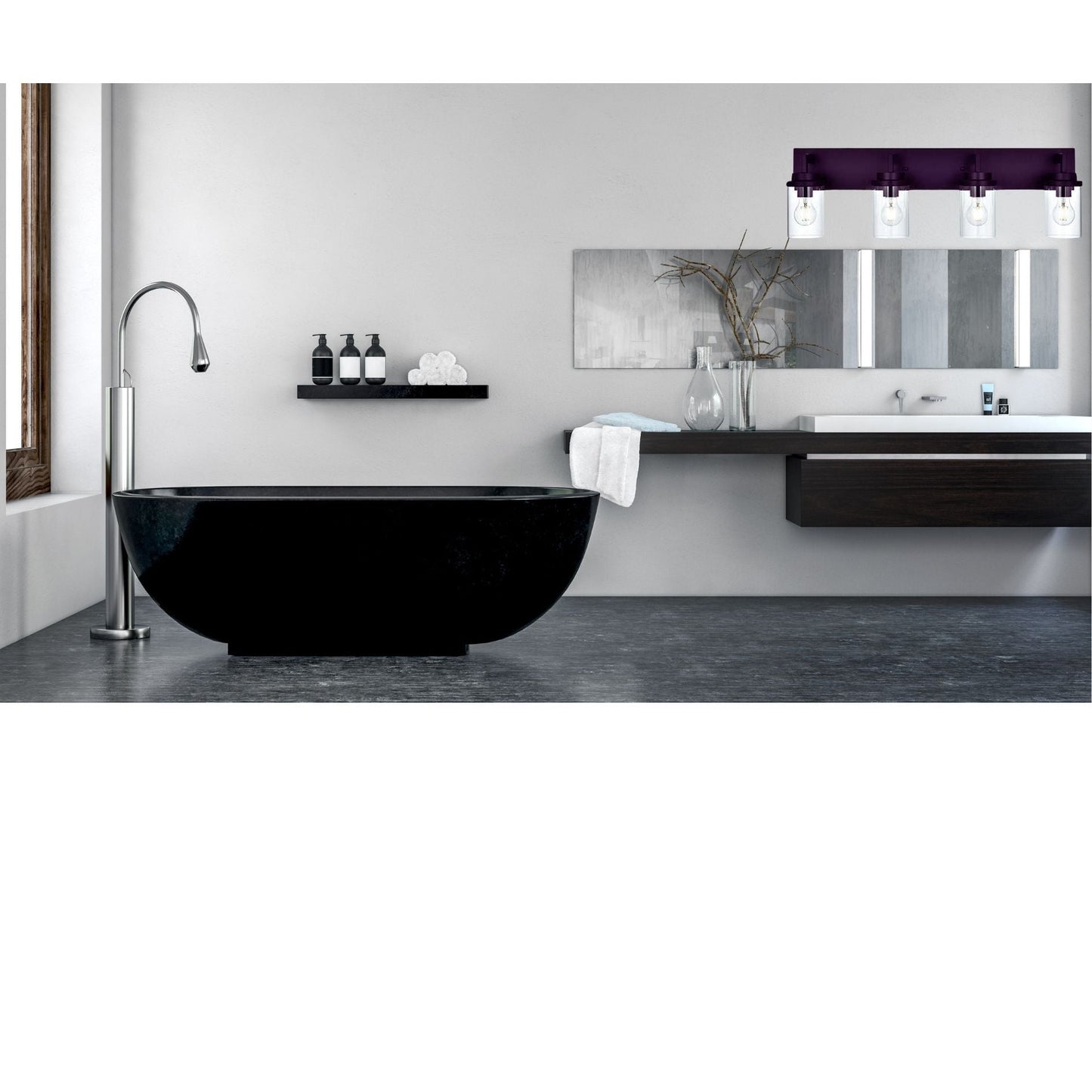 Modern Wall Bathroom Vanity Light Fixture 4 Light Oil Rubbed Bronze