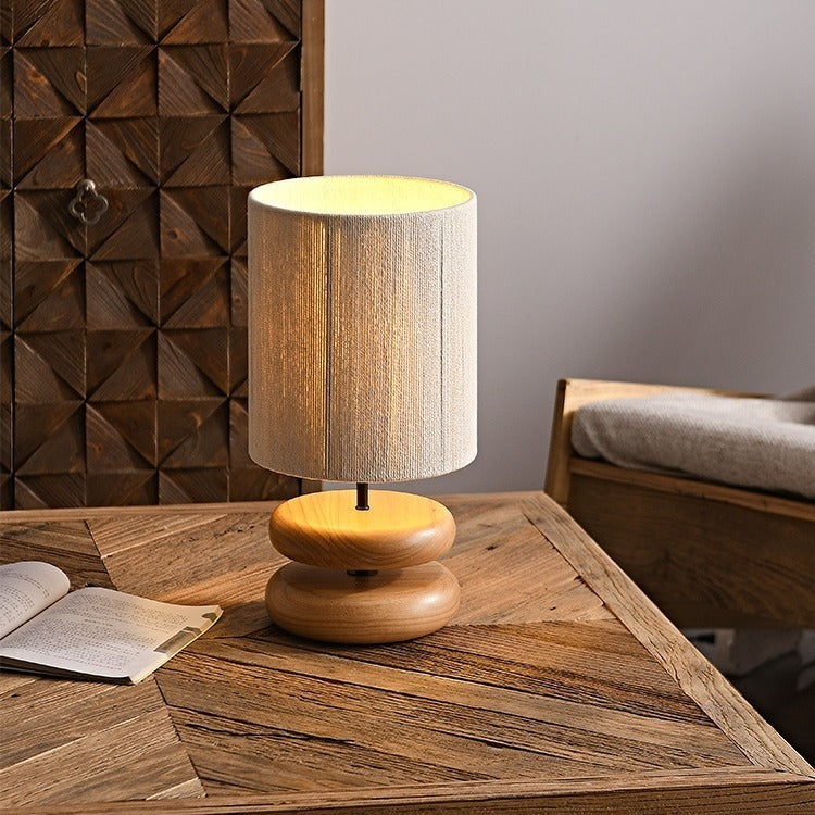 Solid Wood Table Lamp Creative Living Room Bedroom Bedside Lamp