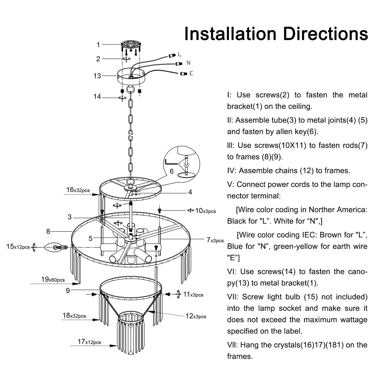Black Luxury Crystal Chandelier Modern Chandeliers Lights Fixture