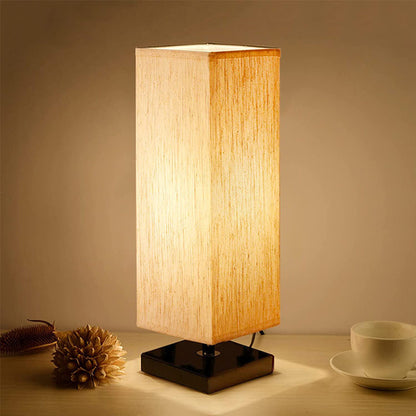 Modern Simple Square Cloth Covered Table Lamp 110V