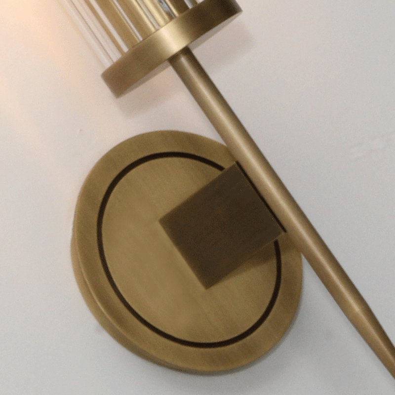 Modern Glass Wall Lamp - Copper or Iron Single Head