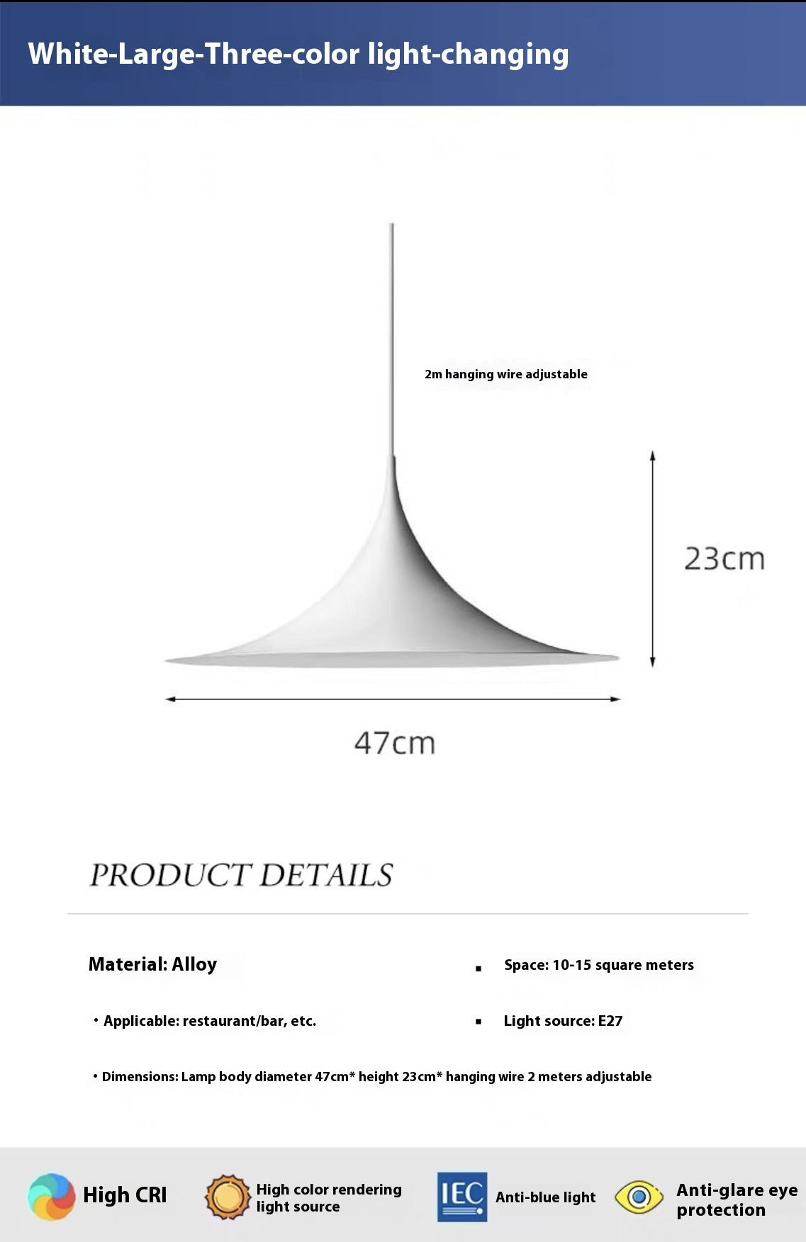 Dining Table UFO Chandelier Bar Counter Horn Lamp