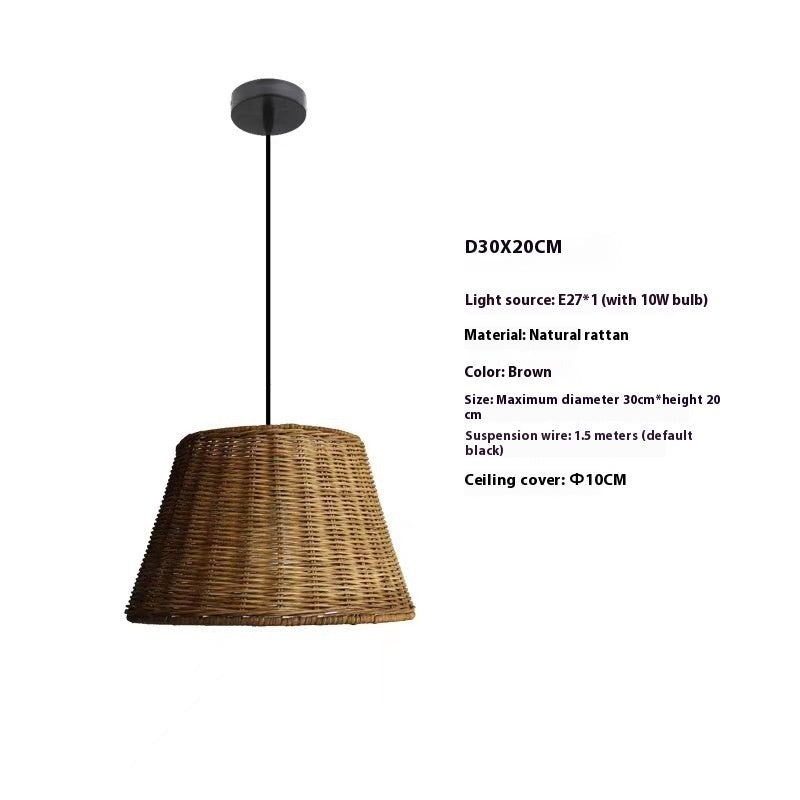 Wabi Sabi Bamboo Rattan Pendant Light
