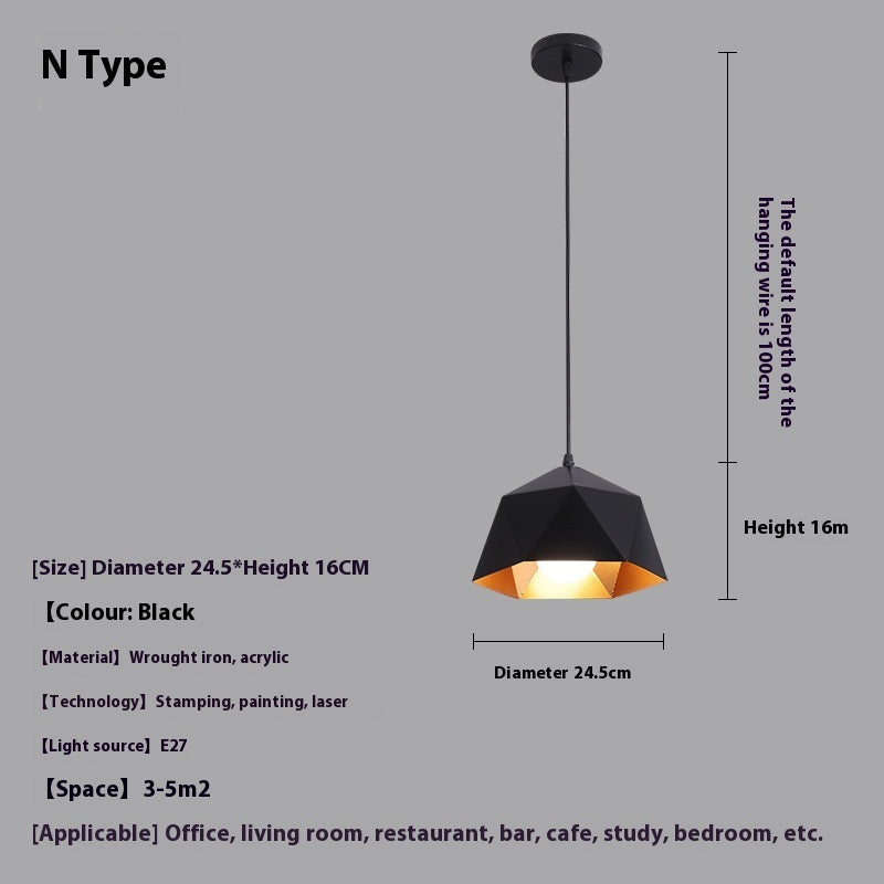 Modern Black Metal Pendant Lamp