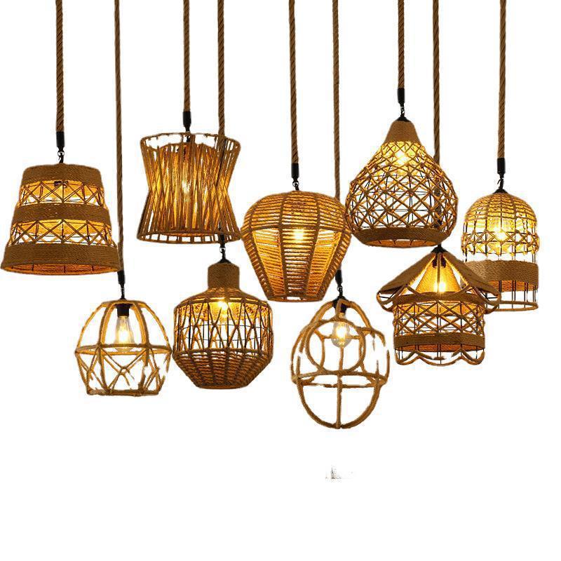 Hemp Rope Retro Restaurant Ideas Industrial Style Chandelier