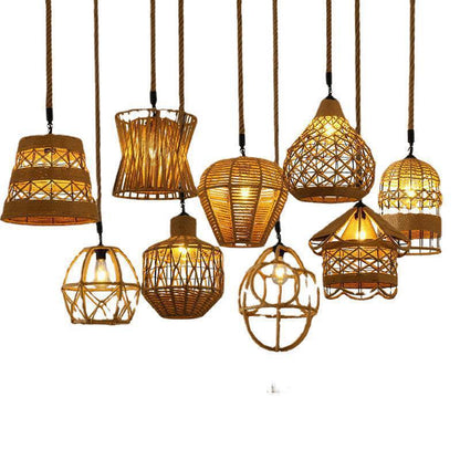 Hemp Rope Retro Restaurant Ideas Industrial Style Chandelier