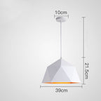 Lámpara colgante geométrica de hierro colorida