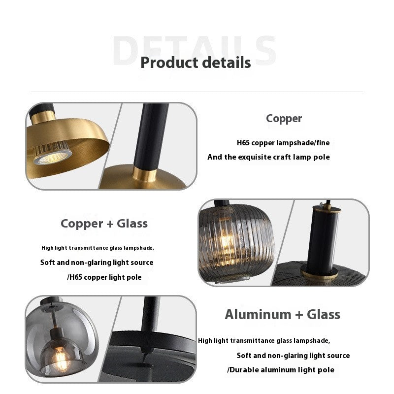 Modern Minimalist Glass Single Pendant Light