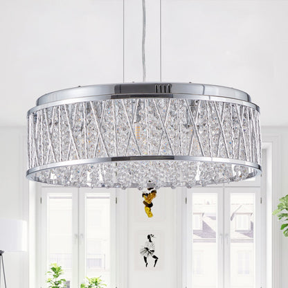 Modern Crystal Chandelier 18.9 Inches Aluminum+Iron Round Ceiling