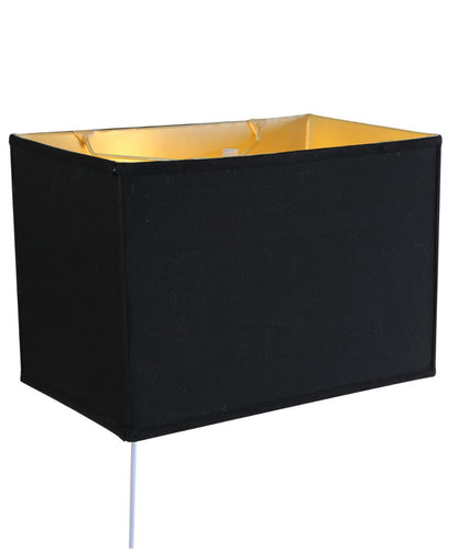 16"W Floating Shade Plug-In Wall Light Black