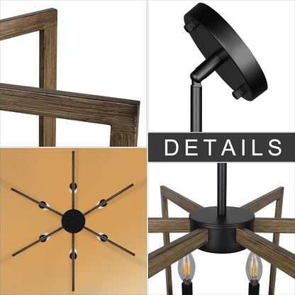 6-Light Modern Farmhouse Pendant Lights for Kitchen Island, Vintage
