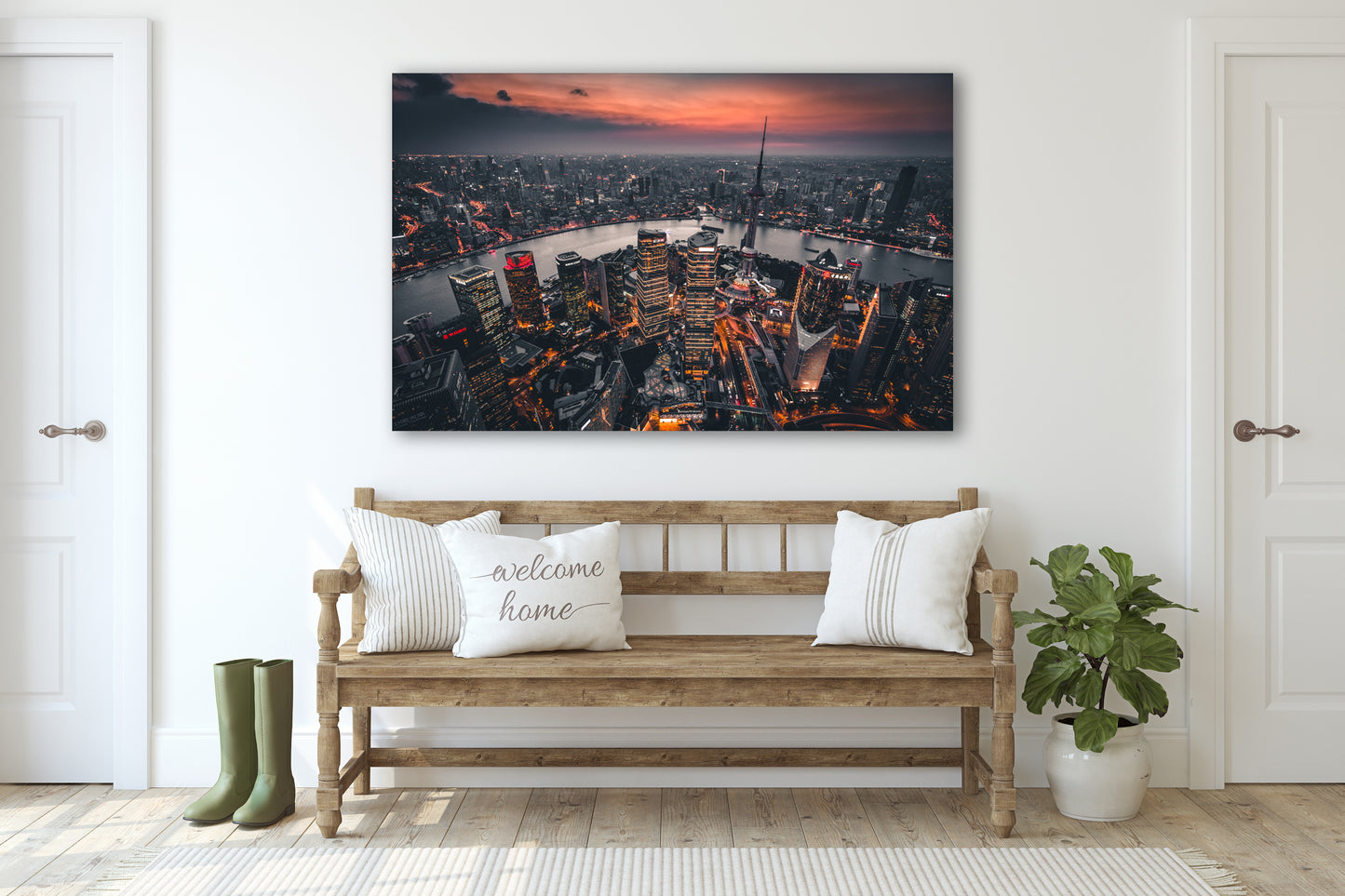 Glass Wall Art - Jin Mao Tower City View - House Warming Gift -