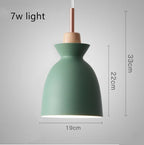 Retro Industrial Wood Wrought Iron Pendant Light