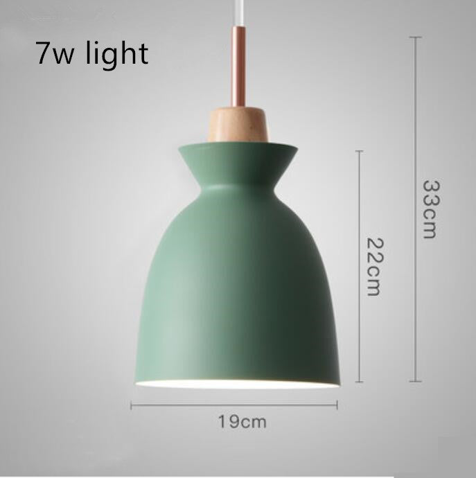 Retro Industrial Wood Wrought Iron Pendant Light