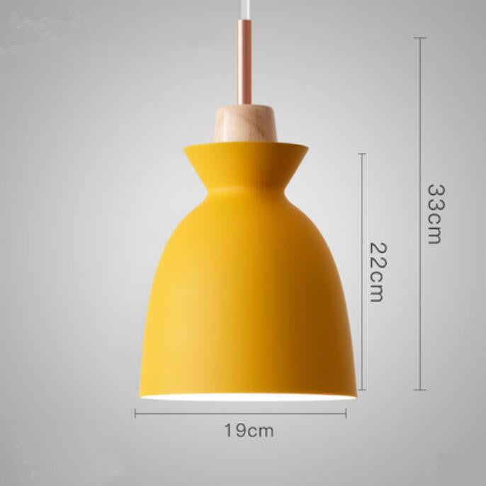 Retro Industrial Wood Wrought Iron Pendant Light