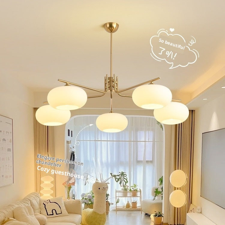 Cream Persimmon 3-Head Modern Ceiling Chandelier
