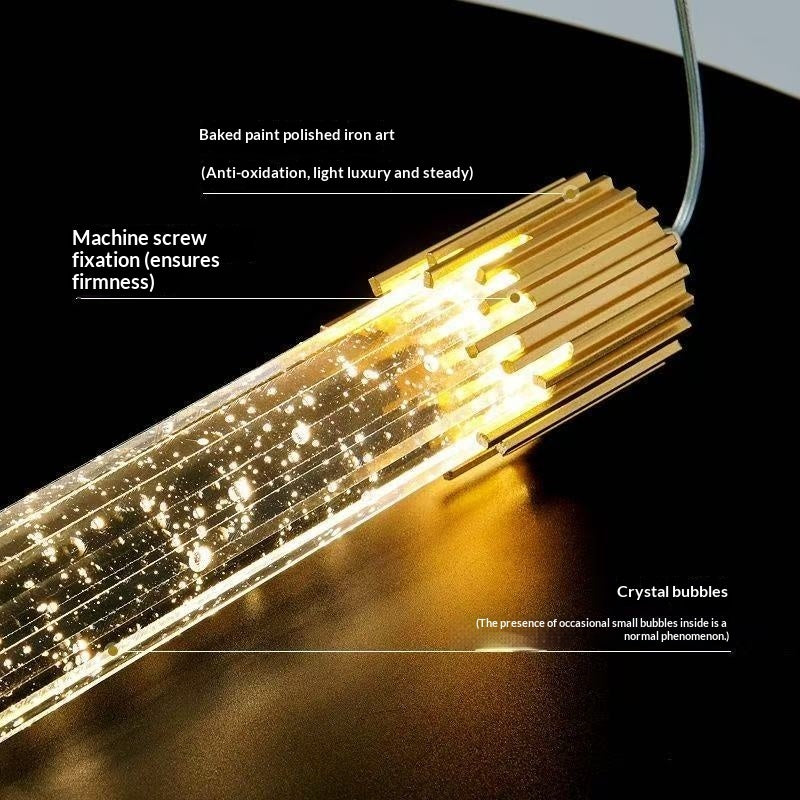 Crystal Round Ring Pendant Light Modern Bedside