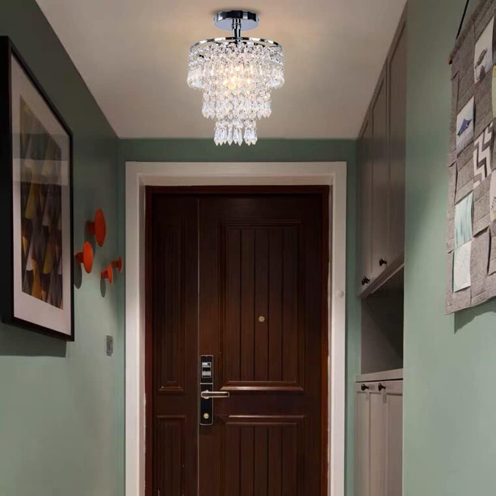 Small Crystal Chandelier Led Crystal Ceiling Lights 3 Tiers Crystal