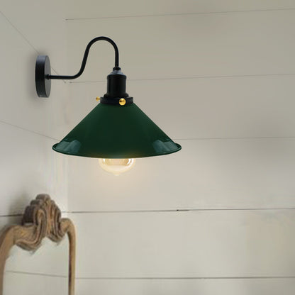 Industrial Vintage Green colour Swan Neck Wall Light Indoor Sconce