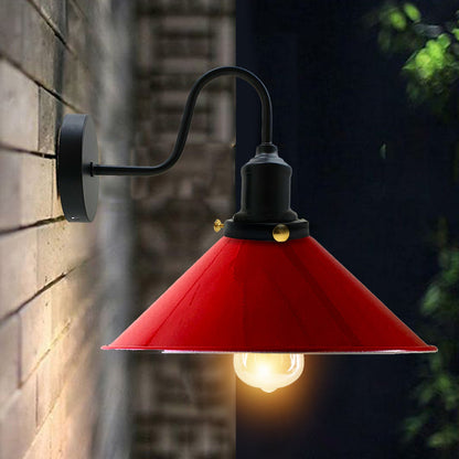 LEDSone Industrial Vintage Ratio Red Swan Neck Wall Light Indoor