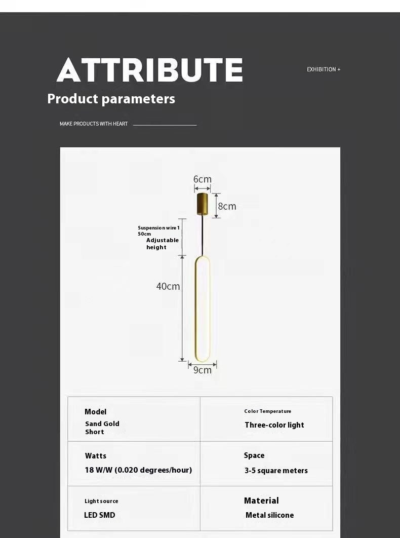 Modern Minimalist Nordic Light Luxury Dining Table Bar Small Droplight